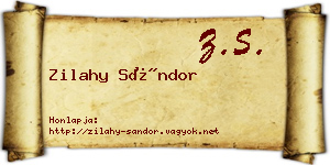 Zilahy Sándor névjegykártya